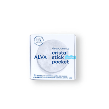Alva Cristal Stick Pocket - Desodorante Sem Perfume 30g