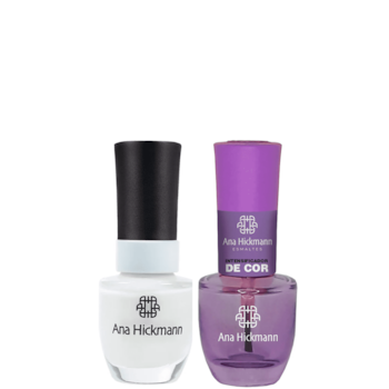 Ana Hickmann kit de Esmalte Cor Branquinho Loka + Intensificador da Cor