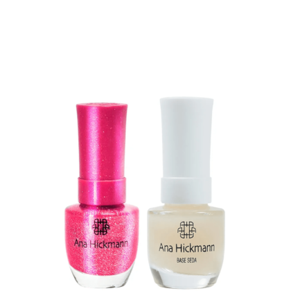 Ana Hickmann kit de Esmalte Cor Flamingo + Base Seda