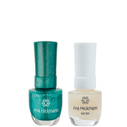 Ana Hickmann kit de Esmalte Cor Green Diamond + Base Seda