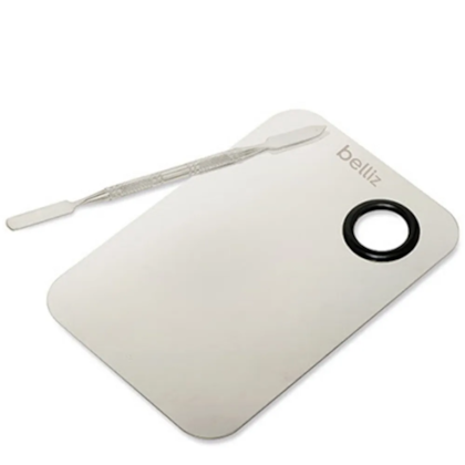 Belliz - Paleta De Metal Para Mistura De Maquiagem Com Espátula