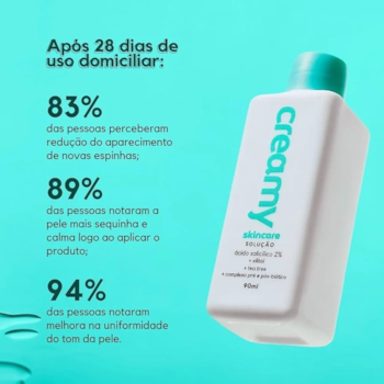 Segunda imagem do produto Creamy - Ácido Salicílico 2% - Solução Tônica Antiacne 90ml