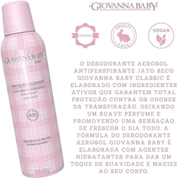 Segunda imagem do produto Giovanna Baby Desodorante Aerosol Classic - 150ml