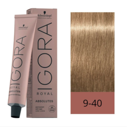 Igora Absolutes Coloração 9-40 Louro Extra Claro Bege Natural 60ml