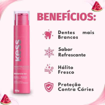 Segunda imagem do produto Kess - Gel Dental Whitelicious Melancia Ice - 60g