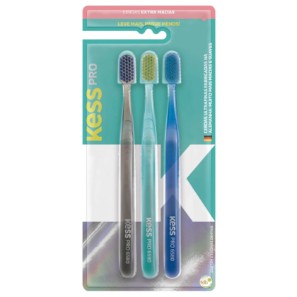 Kess - Pack Com 3 Escovas Dentais Pro Extra Macias