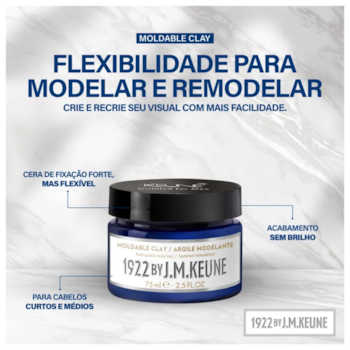 Segunda imagem do produto Keune - 1922 by J. M. Moldable Clay - Cera Modeladora 75ml