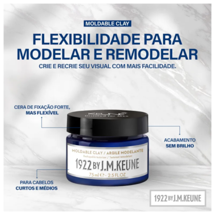 Segunda imagem do produto Keune 1922 by J. M. Moldable Clay  - Cera Modeladora 75ml