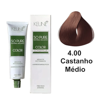 Segunda imagem do produto Keune So Pure Color Cover Plus - 4.00 - Castanho Médio