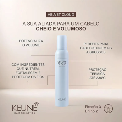 Segunda imagem do produto Keune Velvet Cloud - Mousse Volumizante 200 ml