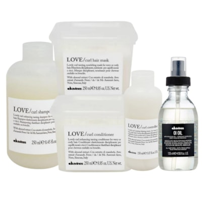 Kit Davines Love Curl Full + Oi Oil 135ml (5 Produtos)