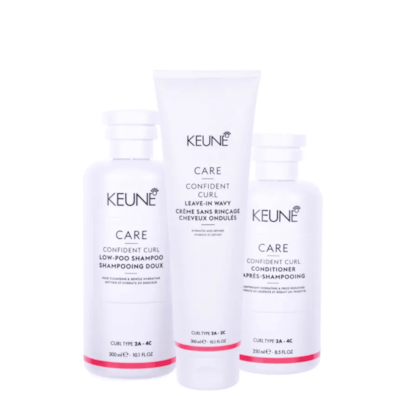 Kit Keune Care Confident Curl Low-Poo Shampoo Condicionador e Leave-in Wavy