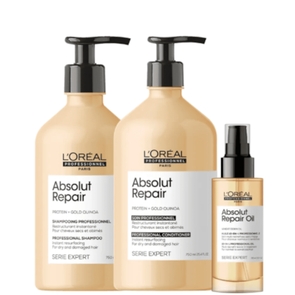 Kit L'Oréal Absolut Repair Gold Quinoa + Protein Triple (3 Produtos)