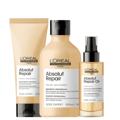 Kit L'Oréal  Absolut Repair Gold Quinoa + Protein Triplo (3 Produtos)