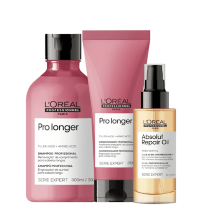 Kit L'Oréal Pro Longer + Absolut Repair Triplo (3 Produtos)