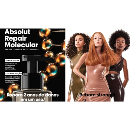 Segunda imagem do produto Kit L'Oréal Professionnel Absolut Repair Molecular Super Duo (2 Produtos)