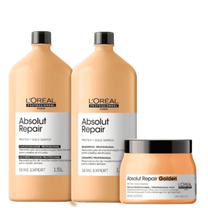 Kit L'Oréal  Serie Expert Absolut Repair Gold Quinoa + Protein Golden Salon Trio (3 Produtos)