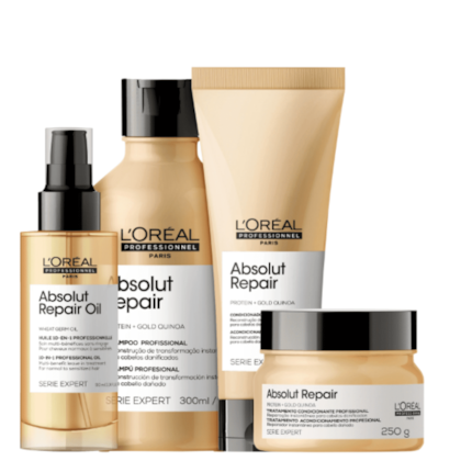 Kit L'Oréal Serie Expert Absolut Repair Gold Quinoa + Protein Quarteto (4 Produtos)