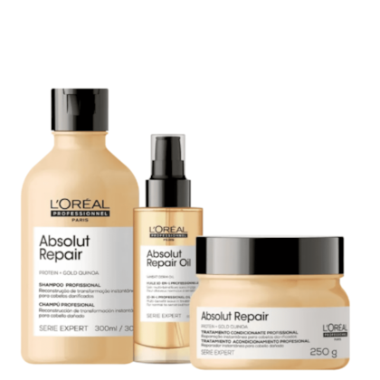 Kit L'Oréal Serie Expert Absolut Repair Gold Quinoa + Protein Triplo (3 Produtos)