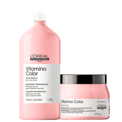 Kit L'Oréal Serie Expert Vitamino Color – Shampoo e Máscara 500 g