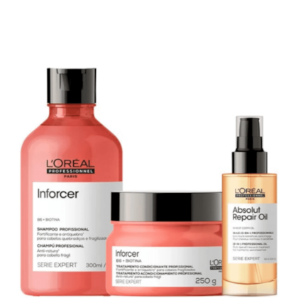 Kit L’Oréal Professionnel Serie Expert Inforcer e Absolut Repair Trio (3 Produtos)