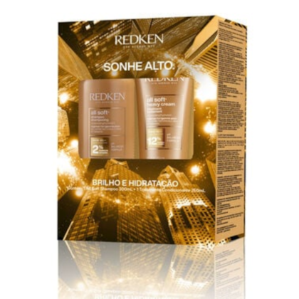 KIT Redken All Soft -Shampoo 300ml e Máscara 250ml
