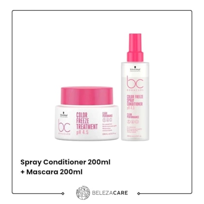 Segunda imagem do produto Kit Schwarzkopf - BC Color Freeze Ph 4,5 Mask 200ml + Spray Cond 200ml