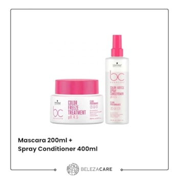 Segunda imagem do produto Kit Schwarzkopf - BC Color Freeze Ph 4,5 Mask 200ml + Spray Cond 400ml