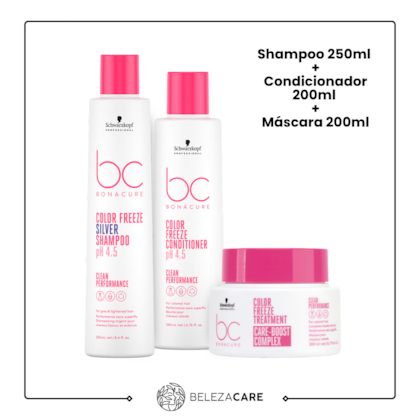 Segunda imagem do produto Kit Schwarzkopf - BC Color Freeze Ph 4,5 Sh Silver 250ml + Cond Spray200ml + Mask 200ml