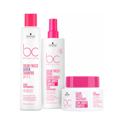 Kit Schwarzkopf - BC Color Freeze Ph 4,5 Sh Silver 250ml + Mask 200ml + Spray Cond 400ml