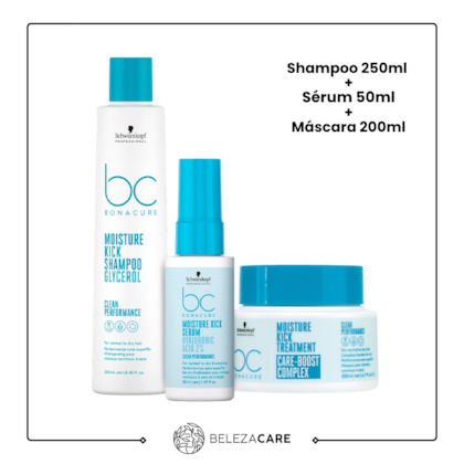 Segunda imagem do produto Kit Schwarzkopf - BC Moisture Kick Sh 250ml + Mask 200ml + Sérum 50ml
