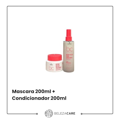 Segunda imagem do produto Kit Schwarzkopf-BC Repair Rescue Mask 200ml+Spray Cond 200ml