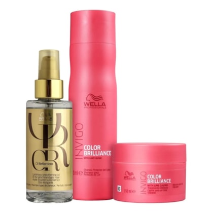 Kit Wella Invigo Color Brilliance + Oil Reflections (3 Produtos)