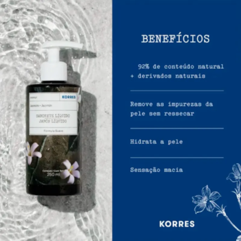 Segunda imagem do produto Korres Algodão Puro - Sabonete Líquido 250ml