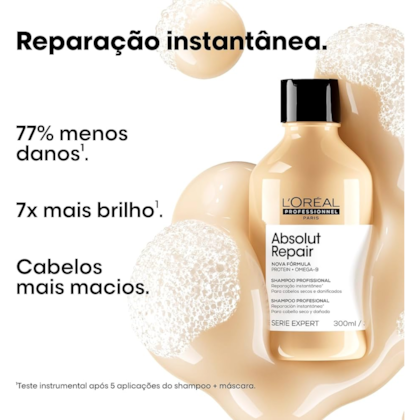 Segunda imagem do produto L'Oréal Professionnel -  Absolut Repair Gold Quinoa + Protein - Shampoo 300ml
