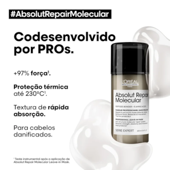 Segunda imagem do produto L'Oréal Professionnel -  Absolut Repair Molecular - Leave-in Mask 100ml