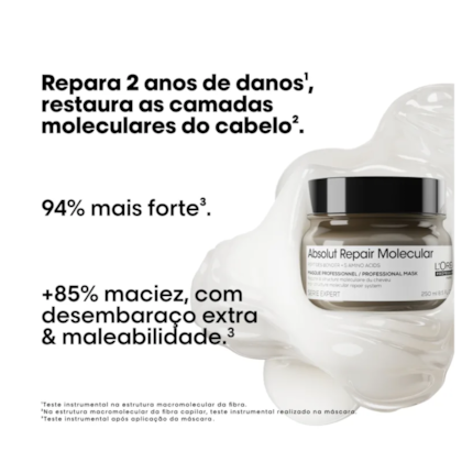 Segunda imagem do produto L'Oréal Professionnel -  Absolut Repair Molecular - Máscara Capilar 250ml