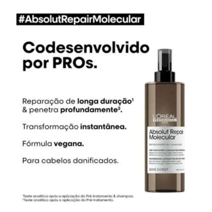Segunda imagem do produto L'Oréal Professionnel -  Absolut Repair Molecular Pré-Tratamento 190ml
