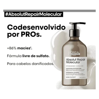 Segunda imagem do produto L'Oréal Professionnel Absolut Repair Molecular - Shampoo 500ml
