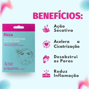 Segunda imagem do produto Ricca - Adesivos Secativos Para Acnes Fase Inicial