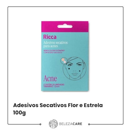 Segunda imagem do produto Ricca - Adesivos Secativos Para Acnes Flor e Estrela 100g