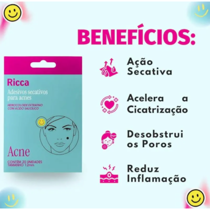 Segunda imagem do produto Ricca - Adesivos Secativos Para Acnes Smile