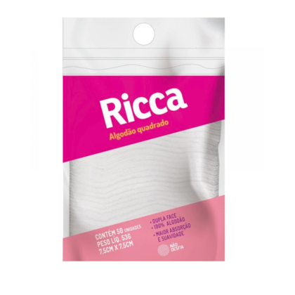 Segunda imagem do produto Ricca - Algodao Quadrado 50 Und