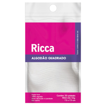 Ricca - Algodao Quadrado 50 Und 