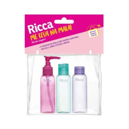 Ricca Conjunto Com 3 Frascos Viagem Me Leva Na Mala 100ml