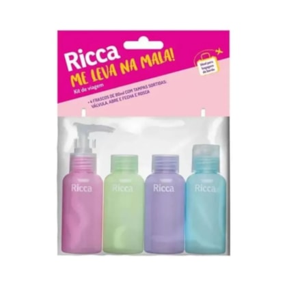 Ricca Conjunto Com 4 Frascos de Viagem Me Leva Na Mala 80ml