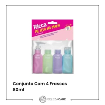 Segunda imagem do produto Ricca Conjunto Com 4 Frascos de Viagem Me Leva Na Mala 80ml