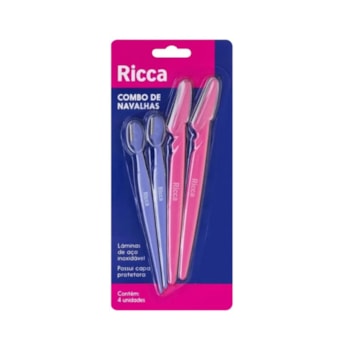 Ricca - Conjunto com 4 Navalhas Para Sobrancelha