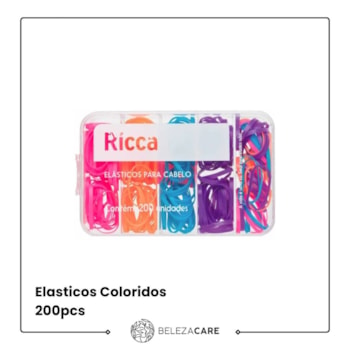 Segunda imagem do produto Ricca - Elasticos Coloridos 200pcs Com Case