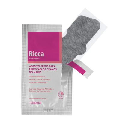 Segunda imagem do produto Ricca - Faixa Preta Contra os Cravos - Adesivo Removedor de Cravos (3 Unidades)